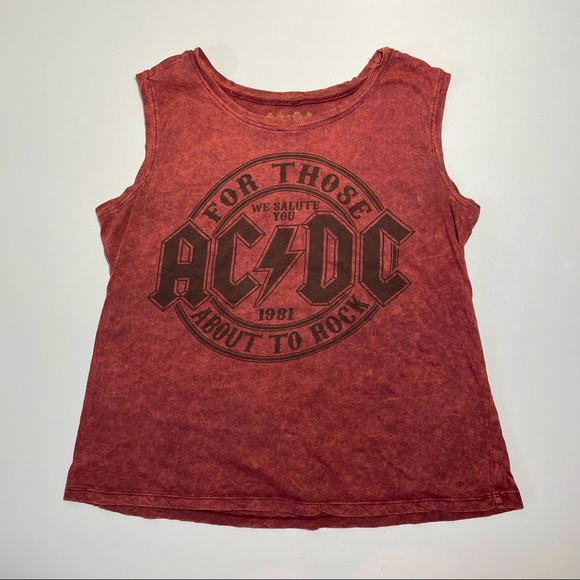SOLD!!! ACDC Band Tee Tie Dye Tank Top Muscle Shirt T-shirt - Picture 2 of 10